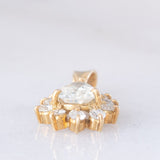 Ciondolo a margherita vintage in oro giallo 18K con diamanti (1.03ctw), anni ‘90