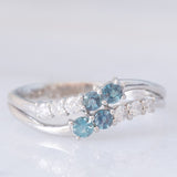 Anello contrarier vintage in platino con alessandriti (0.30ctw) e diamanti (0.21ctw)