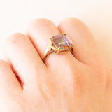 Vintage-Ring aus 9-karätigem Gelbgold mit mystischem Quarz (ca. 3.50 ct), Jahr 2006