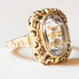 Vintage-Ring aus 14-karätigem Gelbgold mit synthetischem blauen Spinell (ca. 4.50 ct), 50er Jahre