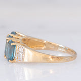 Trilogy vintage con kyaniti (2.75ctw ca.) e zirconi bianchi, anni ‘80
