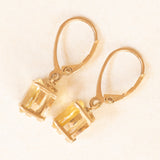 Vintage Tropfenohrringe aus 9-karätigem Gelbgold mit Citrin-Quarz (ca. 3.20 ctw), 70er Jahre