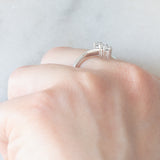 Trilogy vintage in oro bianco 14K con diamanti di taglio brillante (0.15ctw ca.), anni ‘70