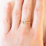 Französischer Vintage-Ring aus 18 Karat Gelbgold mit Aquamarin (ca. 1.50 ct), 60er/70er Jahre