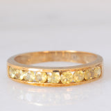 Veretta vintage in oro giallo 9K con sfeni (0.62ctw ca.)