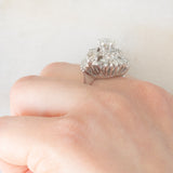 Anello ballerina vintage in oro bianco 18K con diamanti (1ctw ca.), anni ‘80