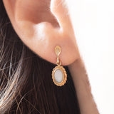 Vintage-Opal-Ohrringe aus 9-karätigem Gelbgold (ca. 0.10 ctw), 60er Jahre