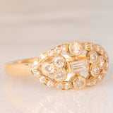 Anello vintage in oro giallo 18K con diamanti (0.62ctw ca.), anni ‘70/‘80