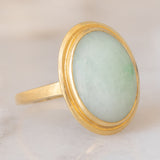 Anello vintage in oro giallo 18K con giada (8.50ct ca.), anni ‘70