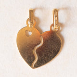 Винтажный кулон в форме сердца с возможностью разлома, желтое золото 18 карат