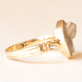 Vintage-Ring aus 9-karätigem Gelbgold mit Lavakamee, 40er Jahre