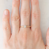 Solitario vintage in oro giallo 9K con diamante salt and pepper di taglio brillante (0.25ct ca.)