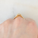 Solitaire vintage en or jaune 14 carats et diamants taillés en brillant (env. 0.45 ct), années 70