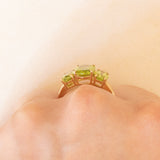 Trilogy vintage in oro giallo 9K con peridoti (3ctw ca.)