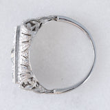 Anel Art Déco em ouro branco 14K com diamantes de lapidação antiga europeia (aprox. 0.90 ct), década de 30.