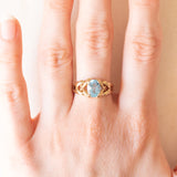 Vintage-Ring aus 9-karätigem Gelbgold mit behandeltem Blautopas (ca. 1.40 ct), Jahr 1999