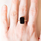 Vintage-Onyx-Ring aus 14-karätigem Gelbgold, 60er Jahre