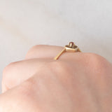 Solitario a cuore vintage in oro giallo 9K con granato, anni ‘80