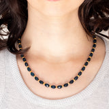 Collana vintage in oro giallo 9K con pirite e pietre blu