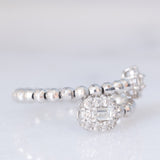 Contrarier vintage regolabile in platino con diamanti (0.50ctw), anni ‘90