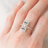 *RISERVATO* Anello Art Déco in oro giallo e bianco 18K con diamanti e zaffiri, anni ‘30