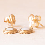 Vintage 9K Yellow Gold Opal Drop Earrings (approx. 0.10ctw), 60s