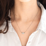 Collana vintage in platino con smeraldi e diamanti di taglio brillante (0.19ctw), anni ‘70/‘80