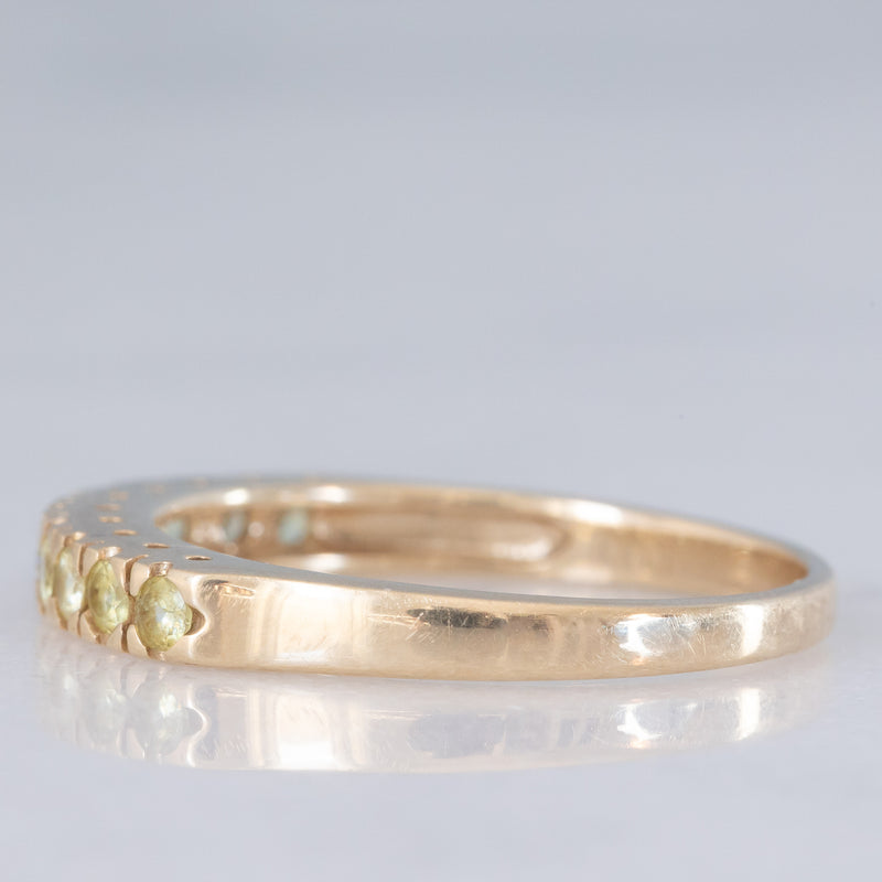 Veretta vintage in oro giallo 9K con peridoti (0.40ctw ca.), anni ‘70/‘80