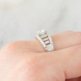 Anello a fascia in platino con diamanti (1.33ctw), anni ‘80