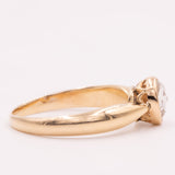 Antiker Solitärring aus 14-karätigem Gelbgold mit einem Diamanten im Rosenschliff (ca. 0.50 ct), 10er Jahre