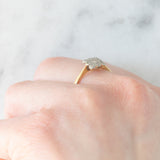 Anello antico in oro giallo 18K e platino con diamanti (0.09ctw ca.), anni ‘10/‘20