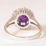 Vintage-Gänseblümchenring aus 14-karätigem Weißgold mit Amethyst (ca. 1.90 ct) und Diamanten im Brillantschliff (ca. 0.48 ctw), 70er Jahre