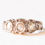 Antique 14K yellow gold and silver band with rosette-cut diamonds (approx. 0.70ctw), early 900s