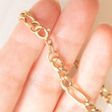 Vintage Figaro link bracelet in 9K yellow gold