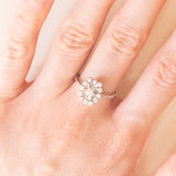 Vintage-Diamantring aus 18-karätigem Weißgold (ca. 0.08 ctw), 70er/80er Jahre