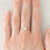 Anello a margherita in oro giallo 9K con diamanti (0.20ctw ca.), anno 1975