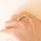 Vintage-Gürtelschnallenring aus 9-karätigem Gelbgold mit Diamant, 1993