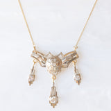 Art Deco necklace in 18K yellow and white gold with brilliant cut and old mine cut diamonds (approx. 0.45ctw), 20s/30s