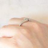 Anello vintage in oro bianco 9K con diamanti di taglio brillante (0.17ctw ca.), anni ‘90