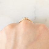 Anello a fiore vintage in oro giallo 14K con diamanti di taglio brillante (0.10ctw ca.), anni ‘80
