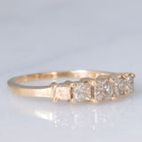 Veretta vintage in oro giallo 14K con diamanti fancy brown di taglio princess (1ctw ca.), anni ‘90