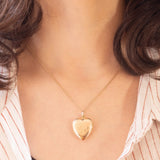 Vintage herzförmiger Fotoanhänger mit 9-karätiger Gelbgoldfolie auf Metall, 50er/60er Jahre