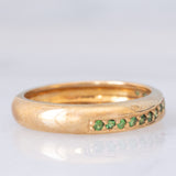 Veretta vintage in oro giallo 9K con tsavoriti (0.15ctw ca.), anni ‘80