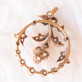 Antique 18K yellow gold pendant with old European cut diamonds (1ctw approx.), early 900s