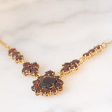 Collier vintage in oro giallo 8K con granati (8ctw ca.), anni ‘50/‘60