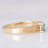 Solitario in oro giallo 9K con diamante blu trattato (0.07ct)
