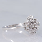 Anello a fiocco di neve in oro bianco 14K con diamanti (0.36ctw ca.), anni ‘70
