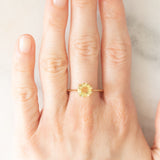 Solitario vintage in oro giallo 9K con quarzo (1.50ct ca.), anni ‘90