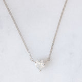 Collana vintage in platino con diamante a cuore (1ct)