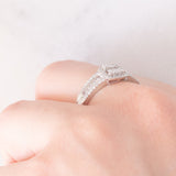 Anello a fascia vintage in platino con diamanti (0.50ctw), anni ‘80